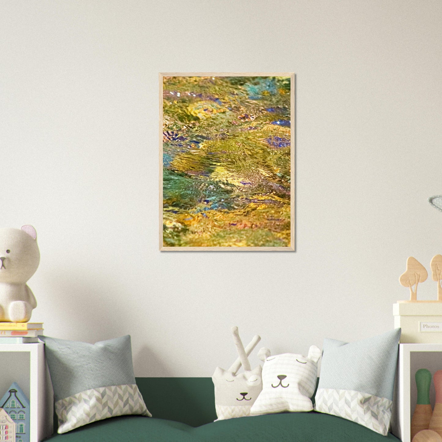 Rocks In Mountain Stream - Wooden Framed Poster