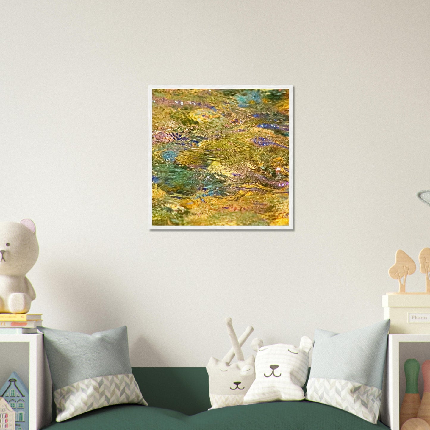 Rocks In Mountain Stream - Wooden Framed Poster