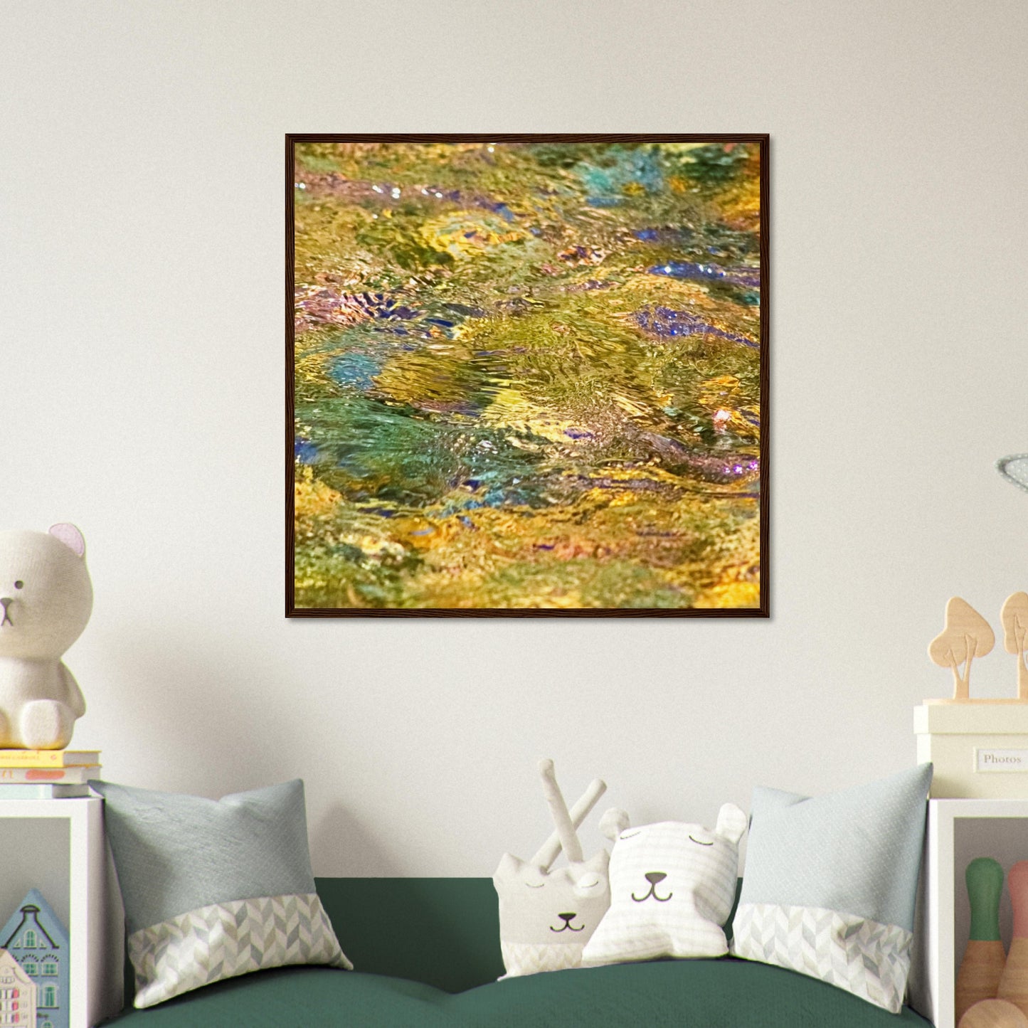 Rocks In Mountain Stream - Wooden Framed Poster