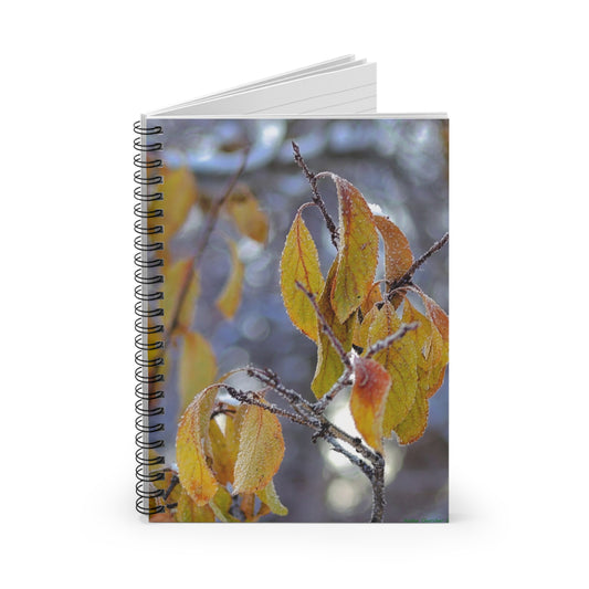 Frost On Leaves - Spiral Notebook