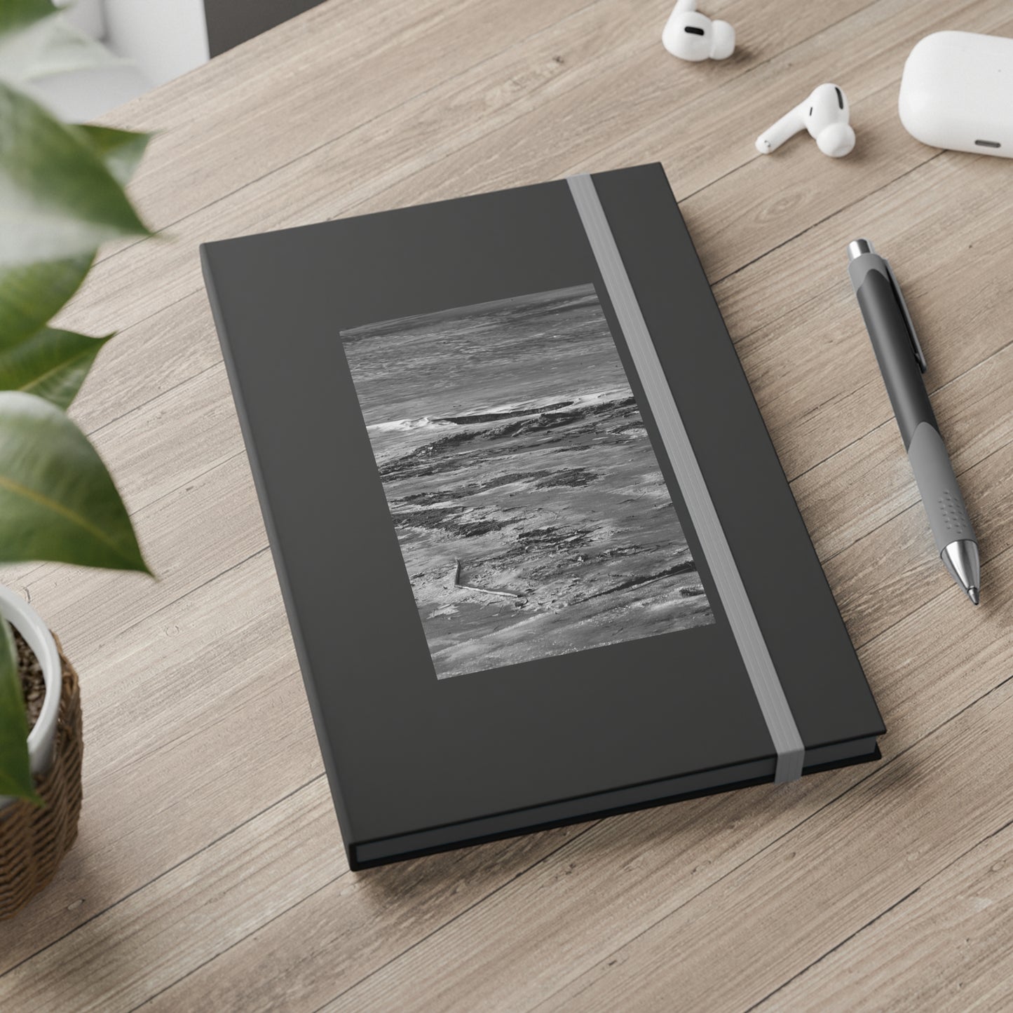 Winter Beach - Hardcover Notebook