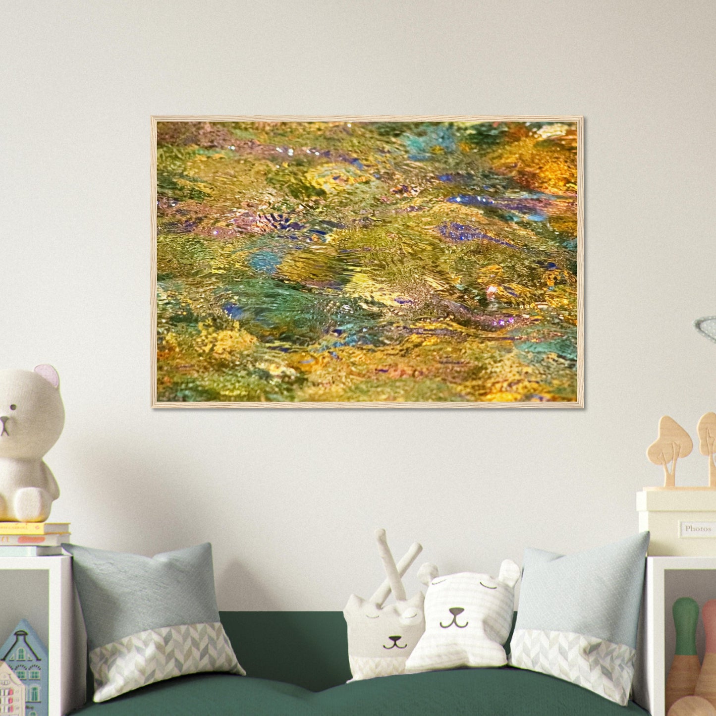 Rocks In Mountain Stream - Wooden Framed Poster