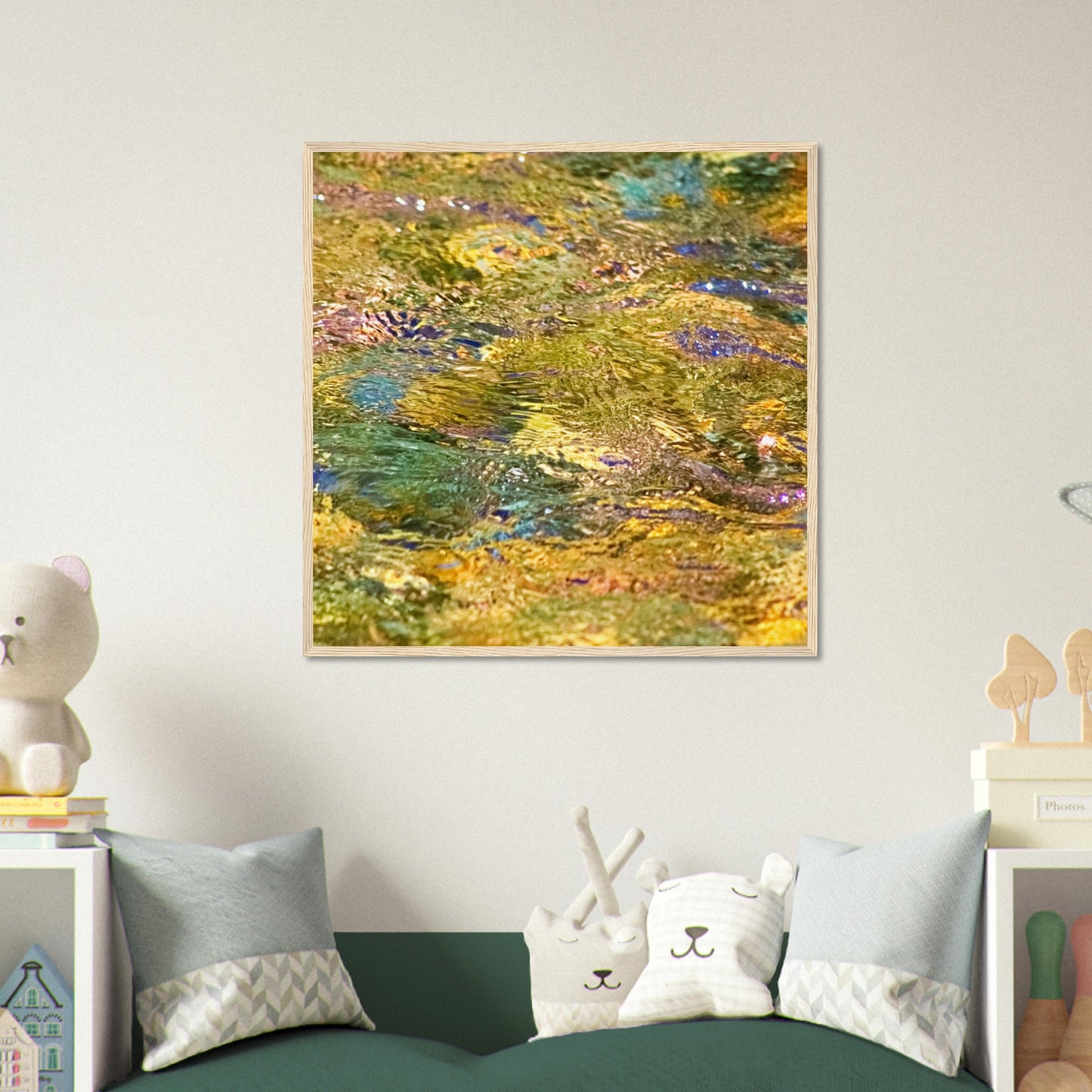 Rocks In Mountain Stream - Wooden Framed Poster