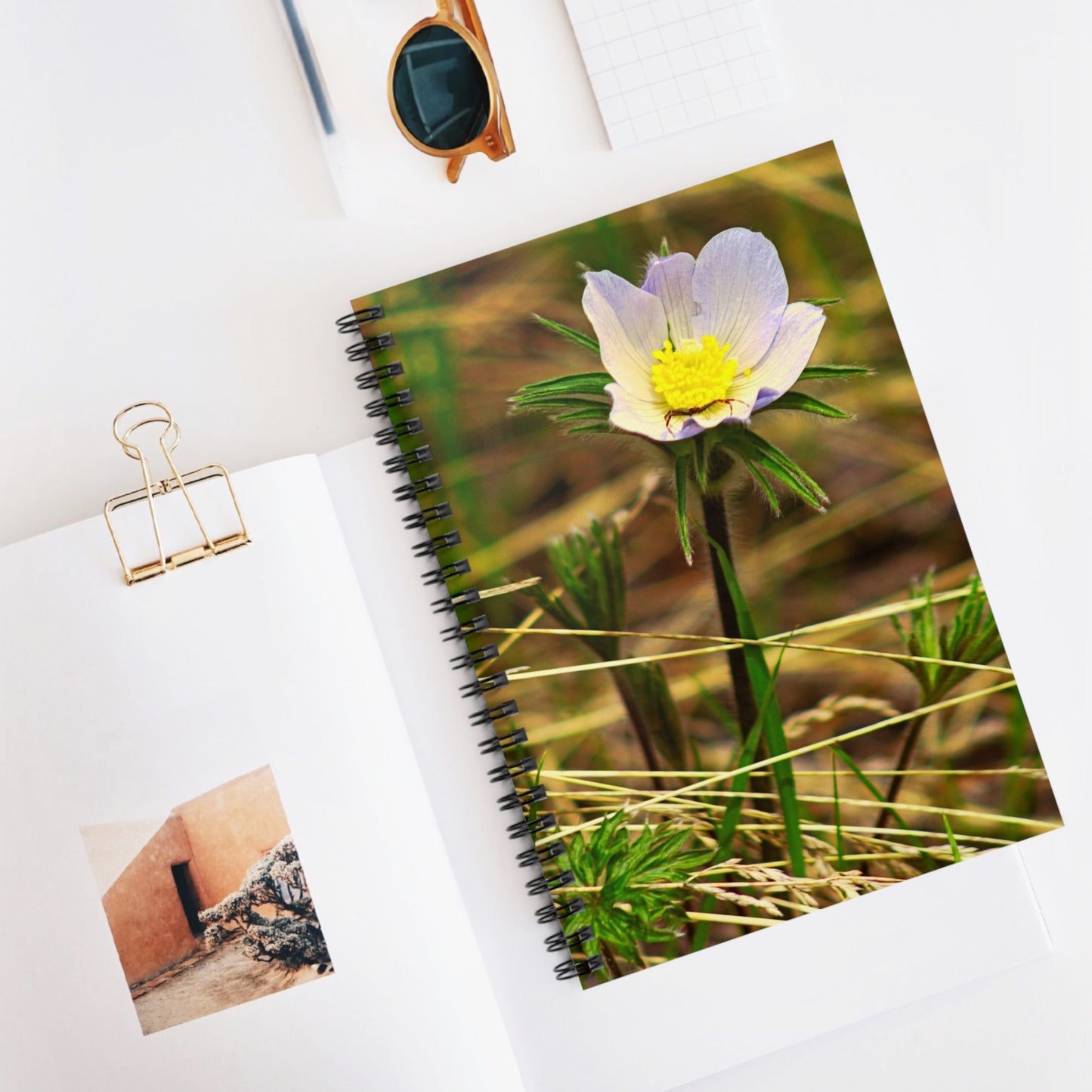 Spider On Flower - Spiral Notebook