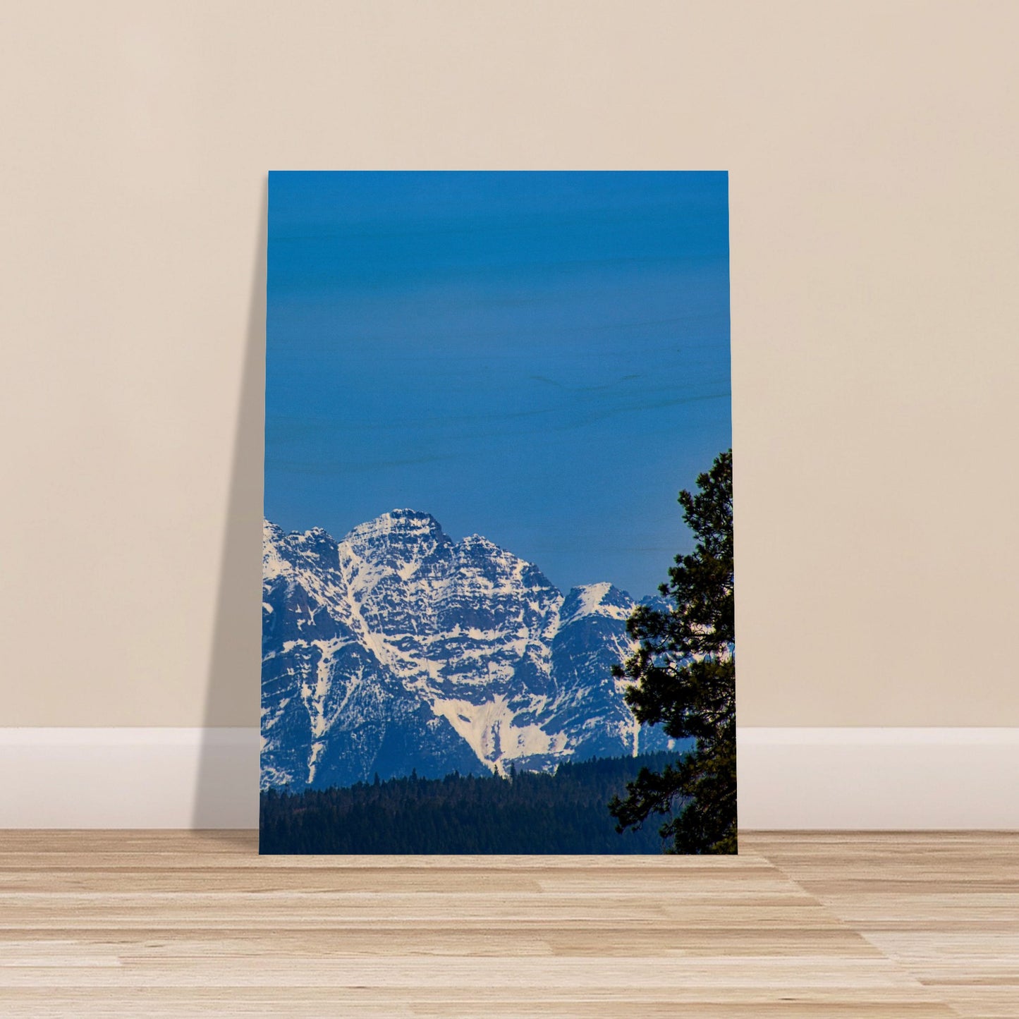 Mountain With Blue Sky - Wood Prints