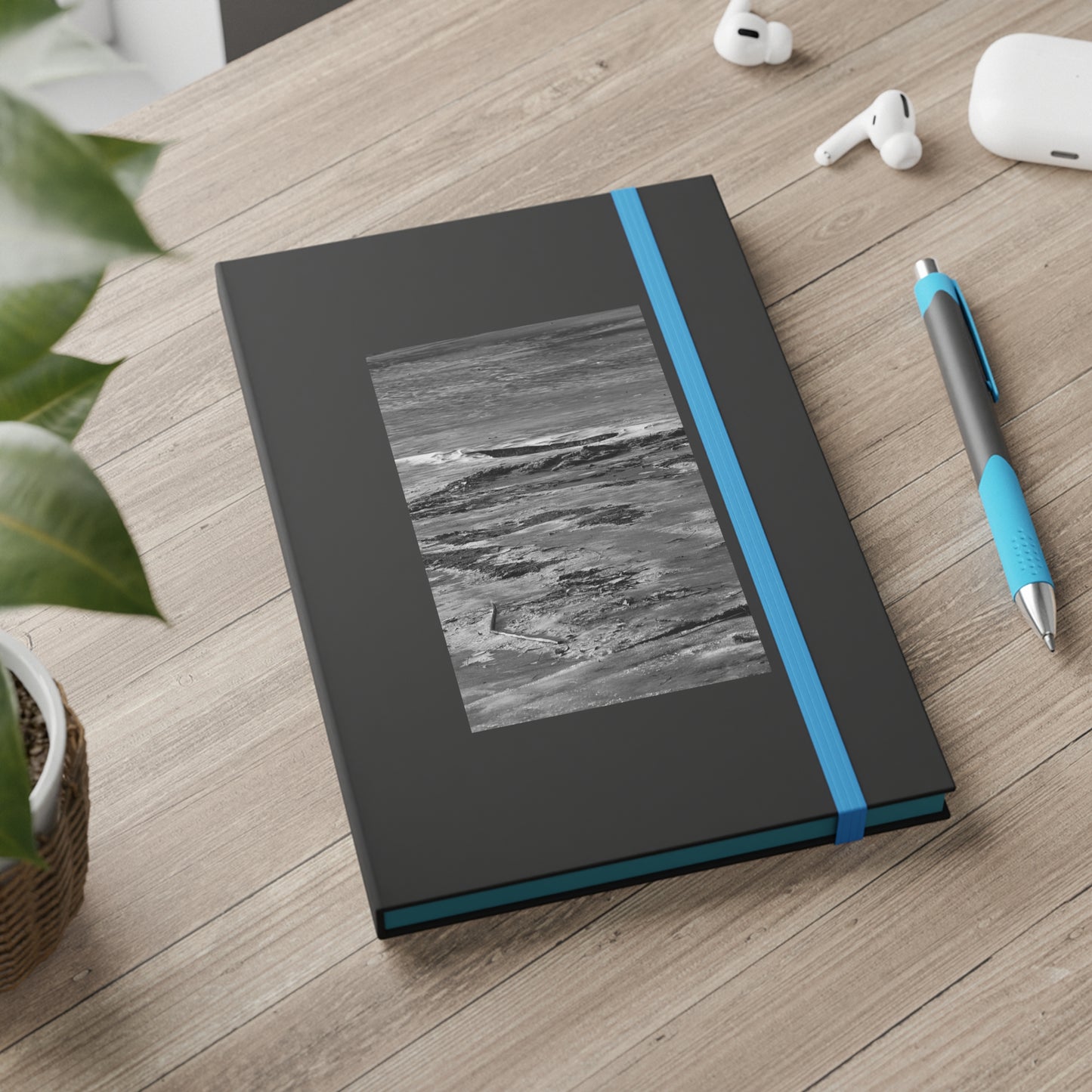 Winter Beach - Hardcover Notebook