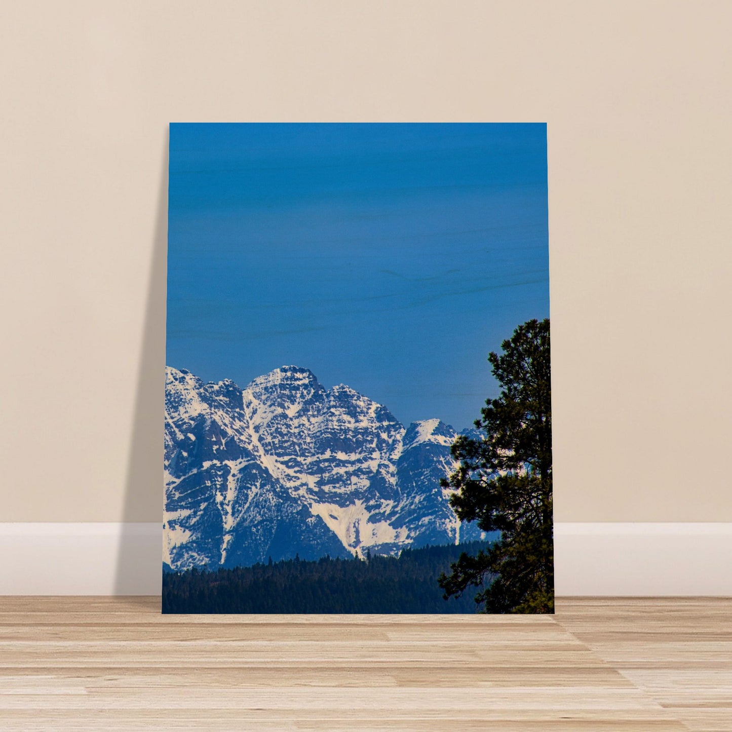 Mountain With Blue Sky - Wood Prints