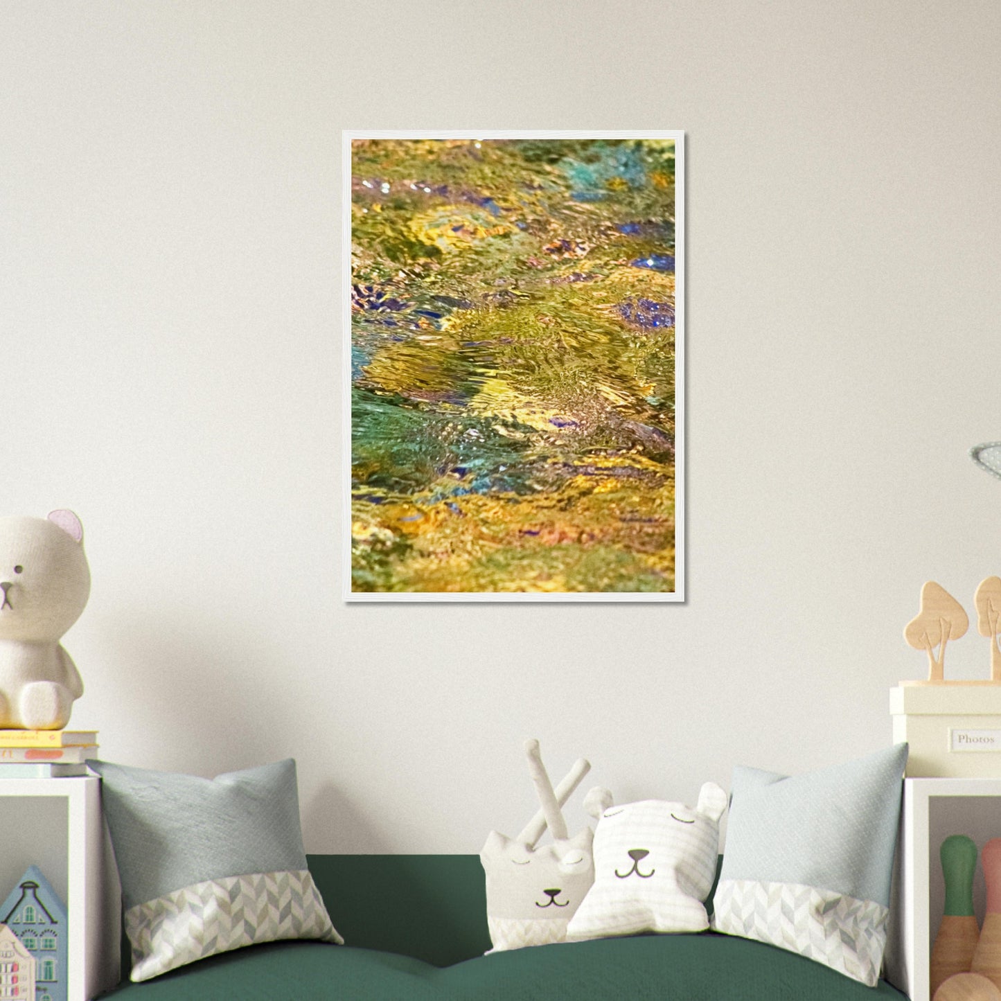 Rocks In Mountain Stream - Wooden Framed Poster