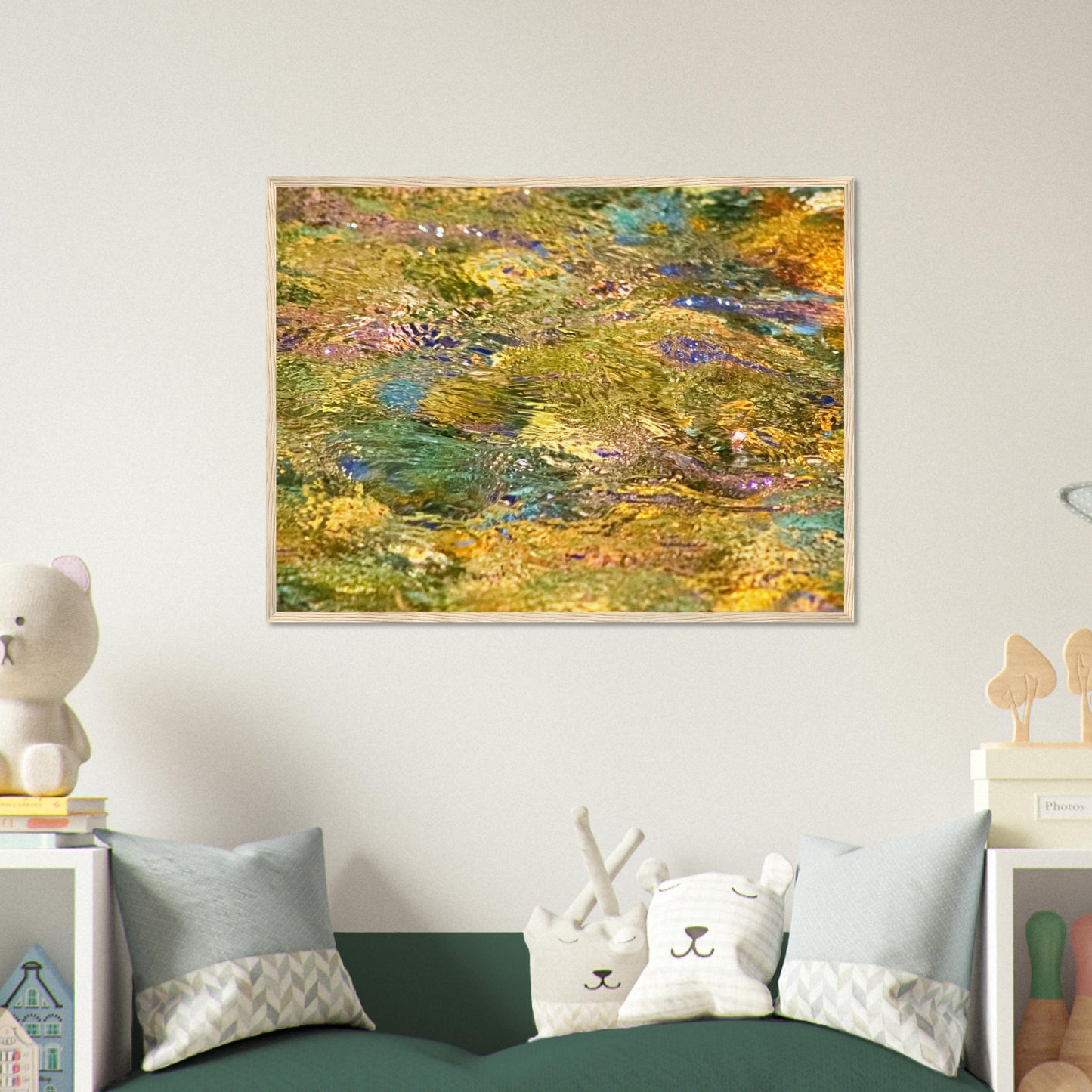 Rocks In Mountain Stream - Wooden Framed Poster