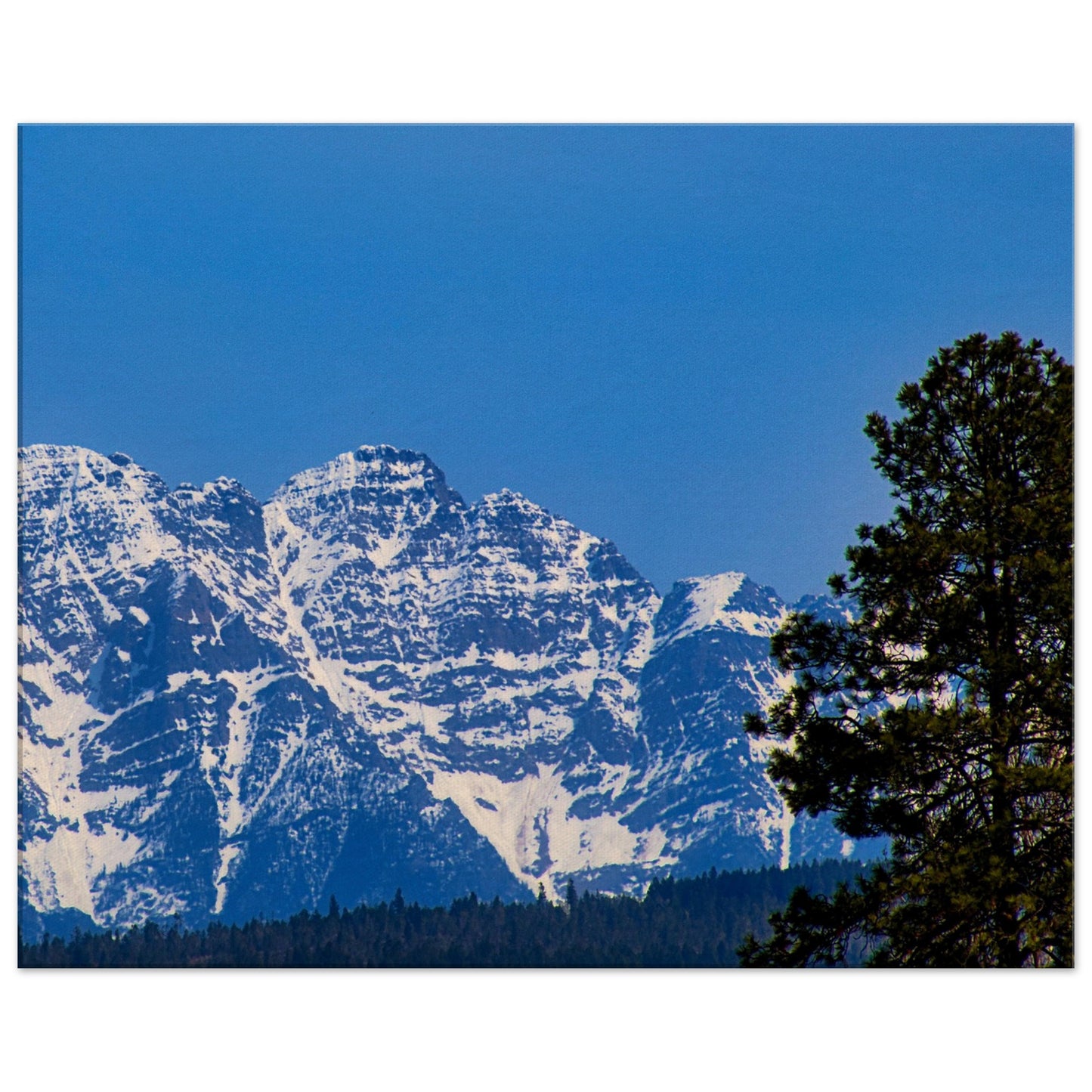 Mountain With Blue Sky - Canvas