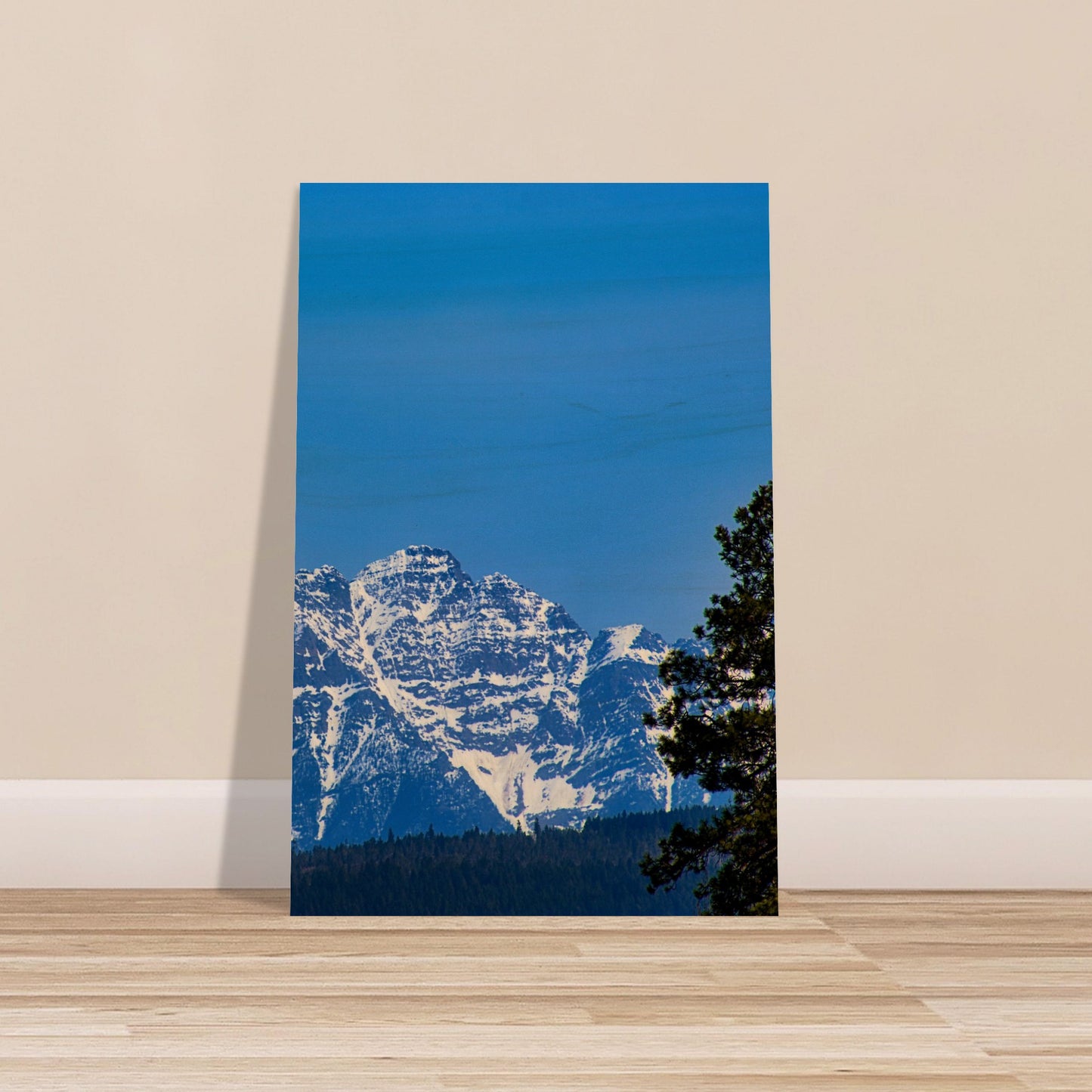 Mountain With Blue Sky - Wood Prints