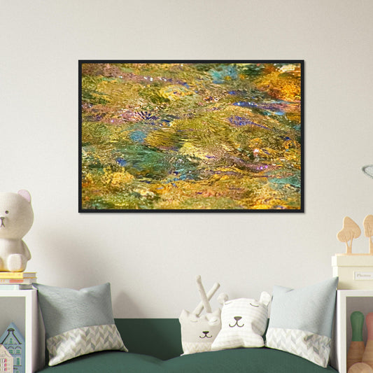 Rocks In Mountain Stream - Wooden Framed Poster