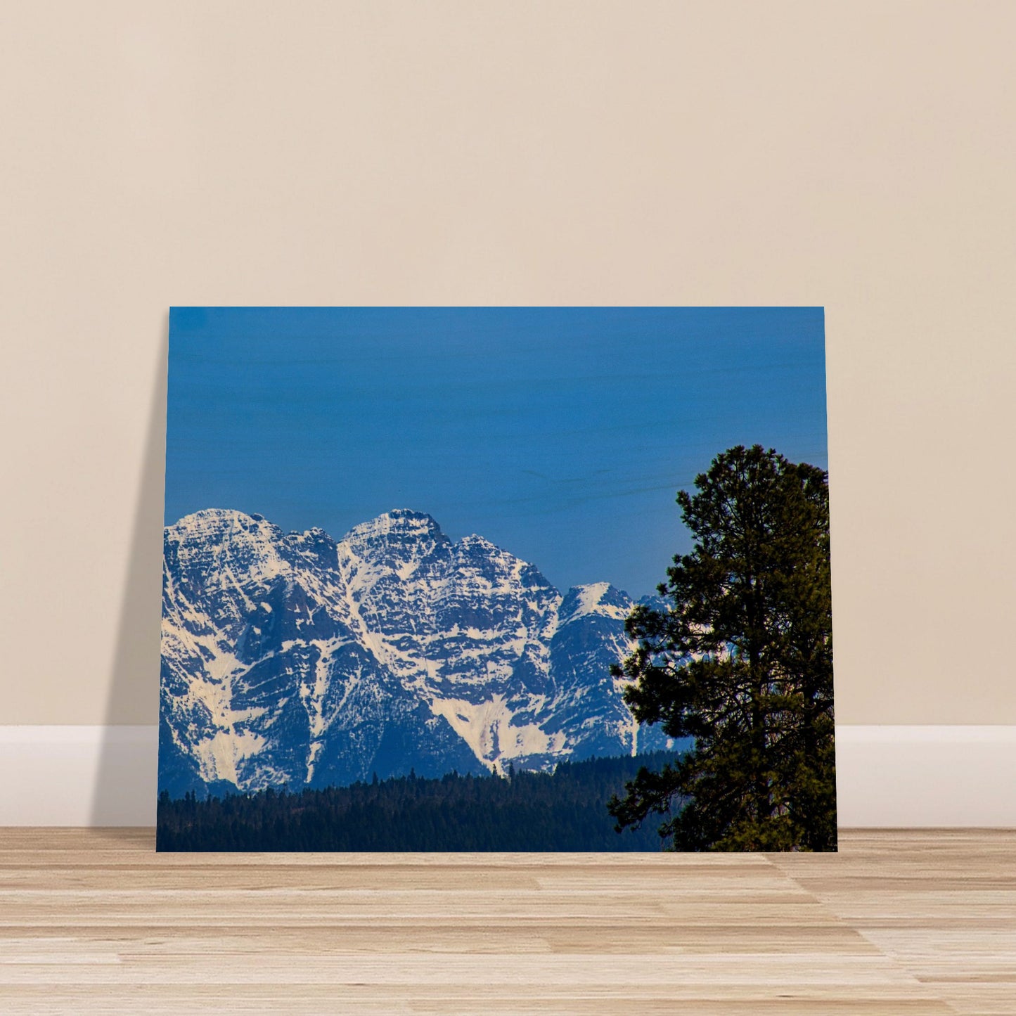 Mountain With Blue Sky - Wood Prints