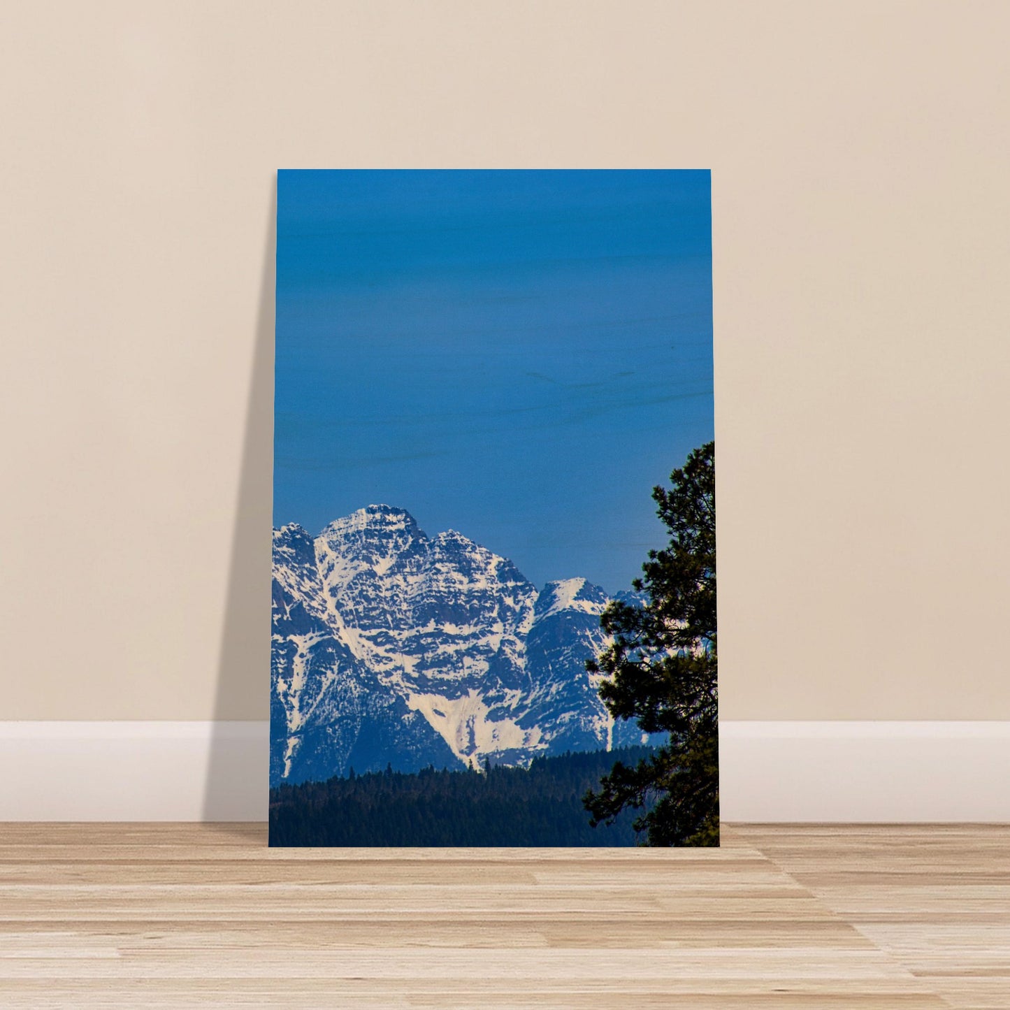 Mountain With Blue Sky - Wood Prints