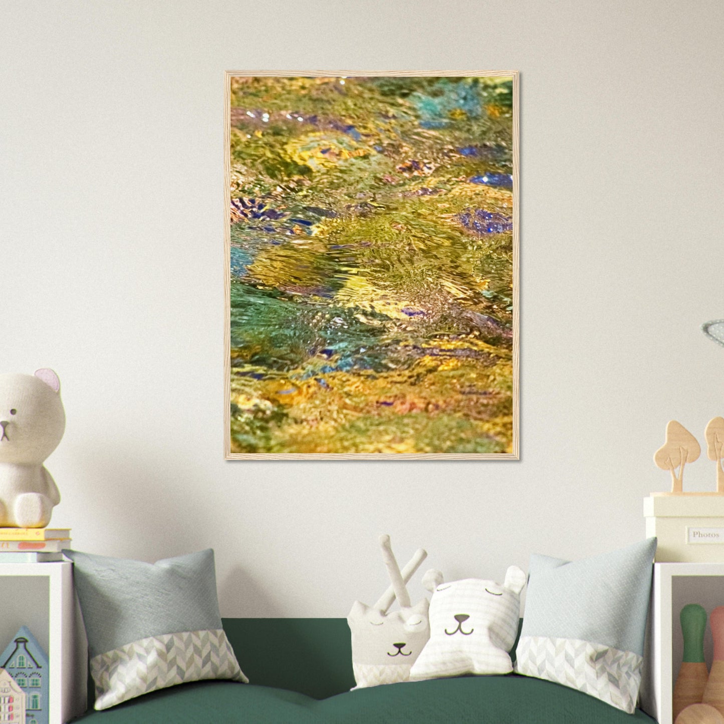 Rocks In Mountain Stream - Wooden Framed Poster