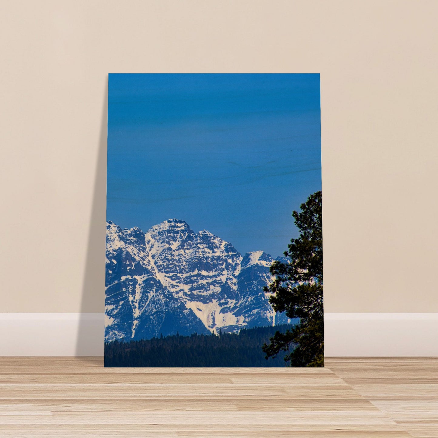 Mountain With Blue Sky - Wood Prints