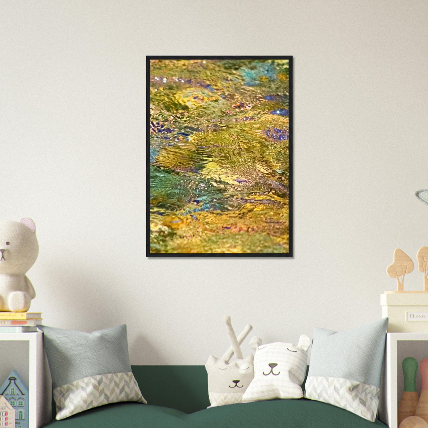 Rocks In Mountain Stream - Wooden Framed Poster