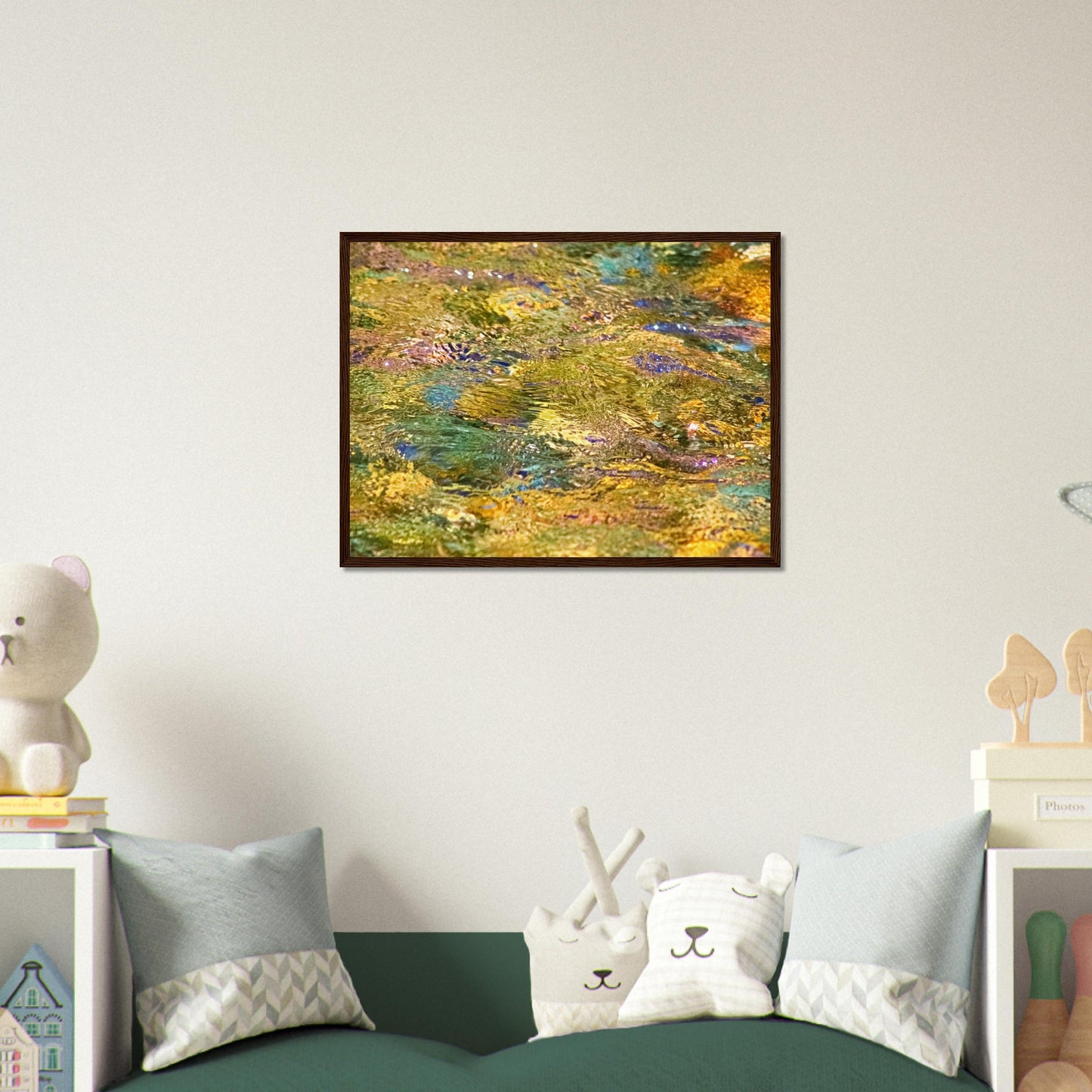 Rocks In Mountain Stream - Wooden Framed Poster