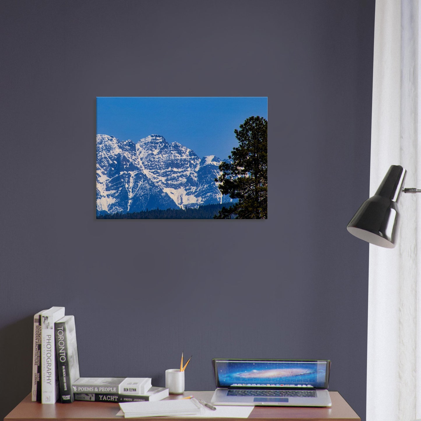 Mountain With Blue Sky - Canvas