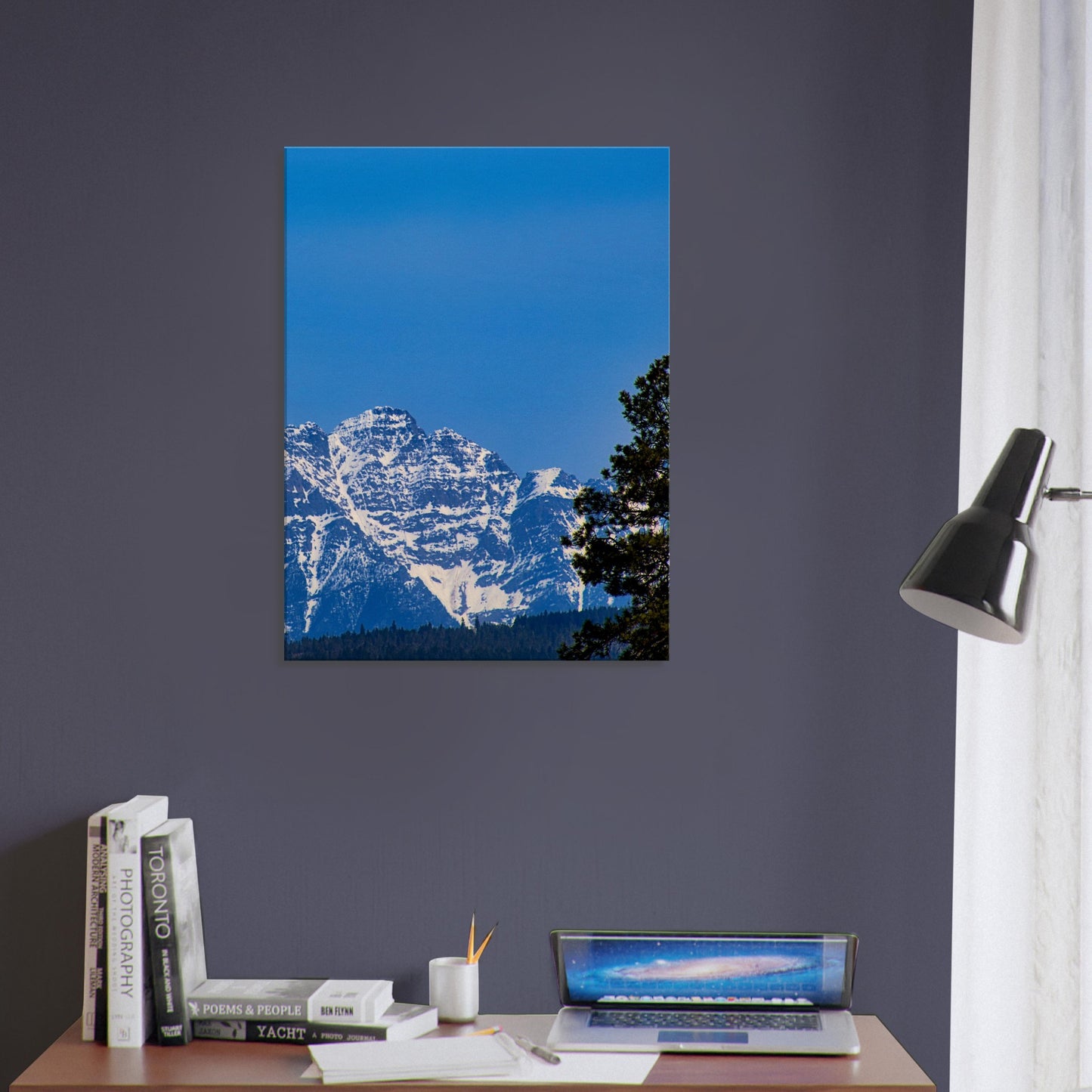 Mountain With Blue Sky - Canvas