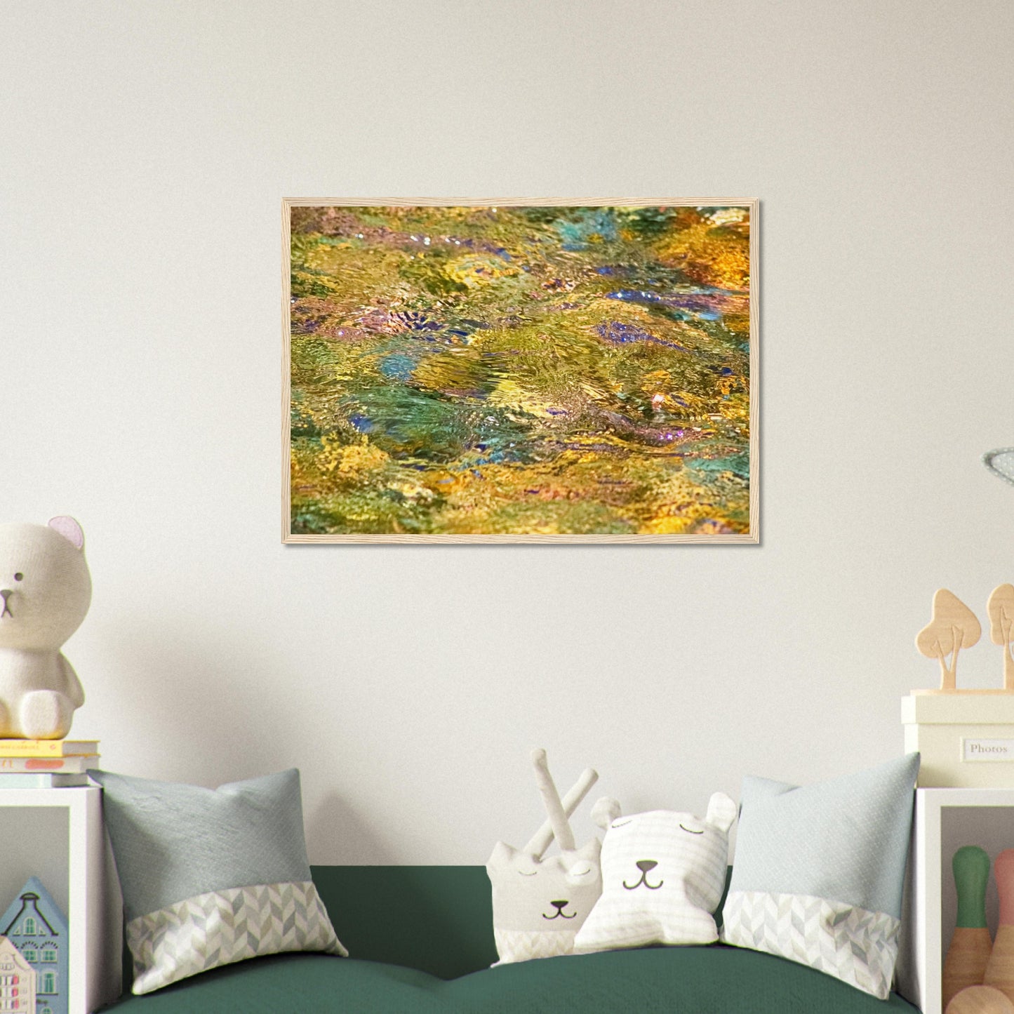 Rocks In Mountain Stream - Wooden Framed Poster