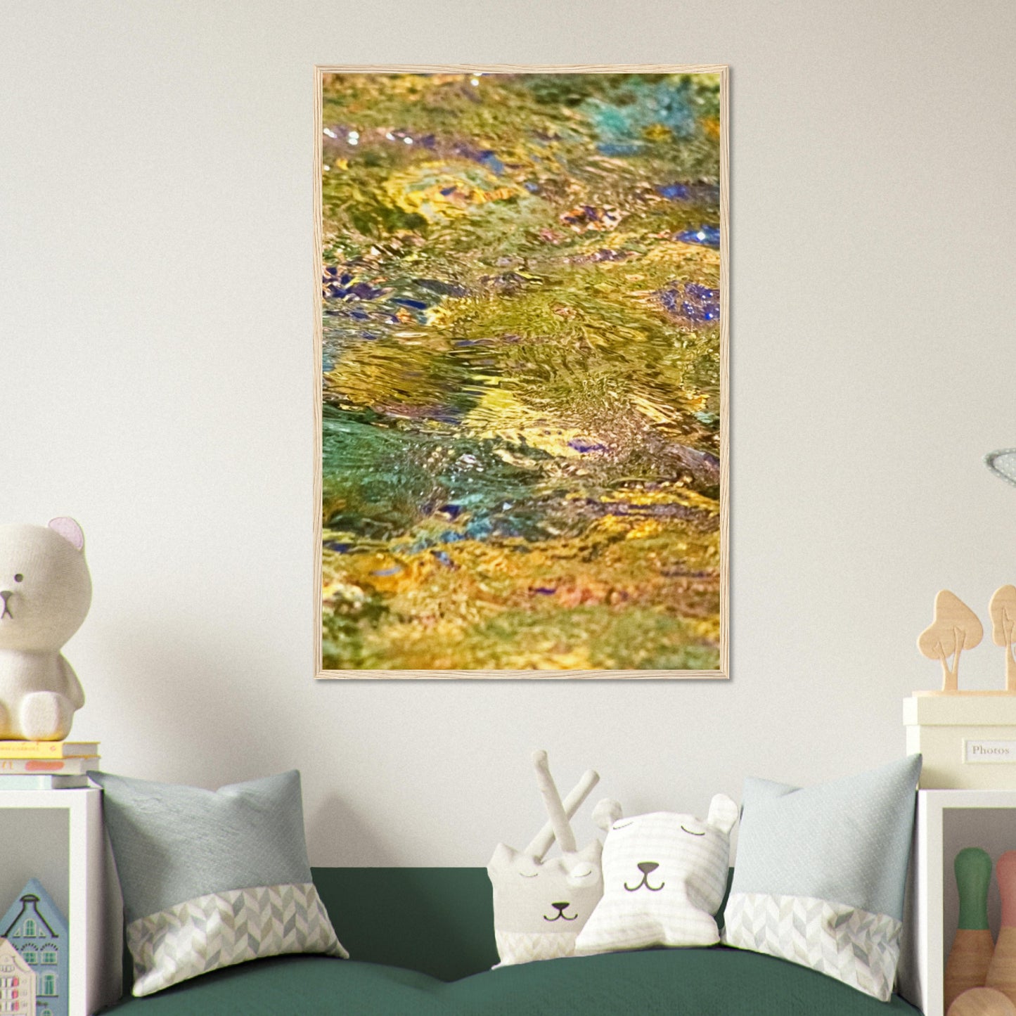 Rocks In Mountain Stream - Wooden Framed Poster