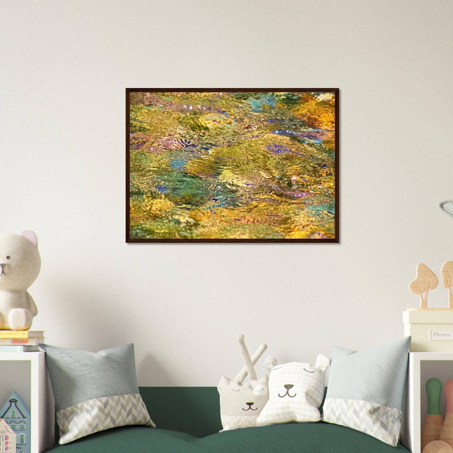 Rocks In Mountain Stream - Wooden Framed Poster