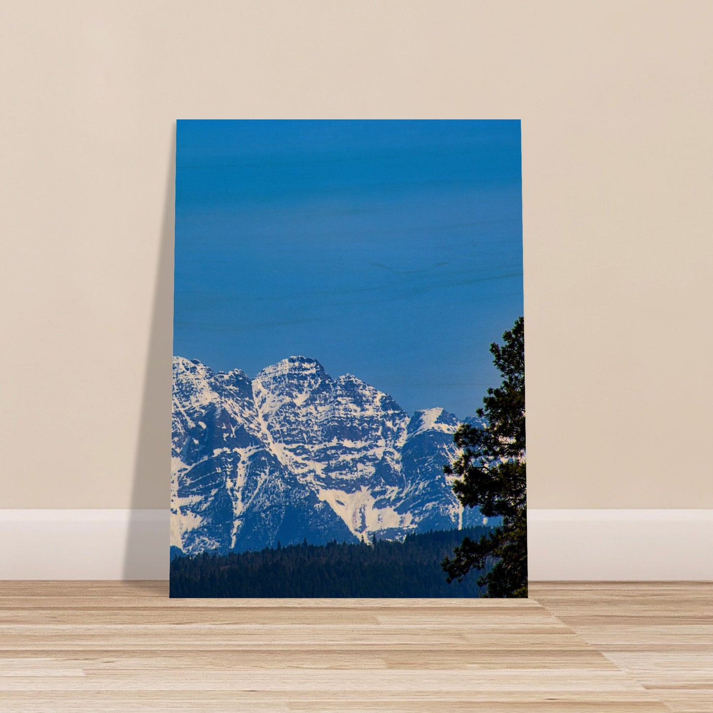 Mountain With Blue Sky - Wood Prints