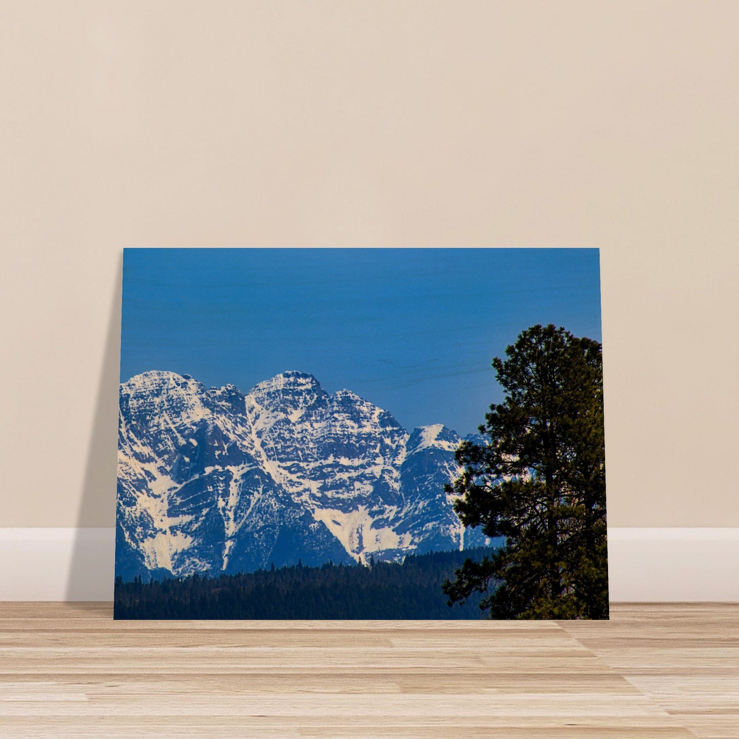 Mountain With Blue Sky - Wood Prints