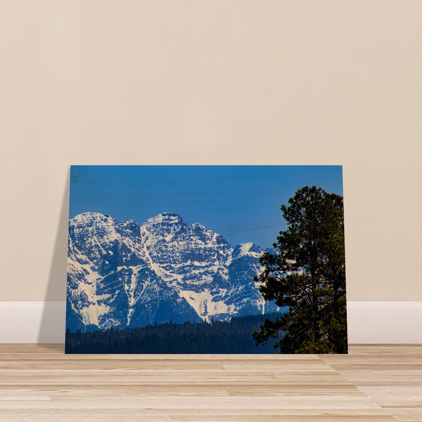 Mountain With Blue Sky - Wood Prints