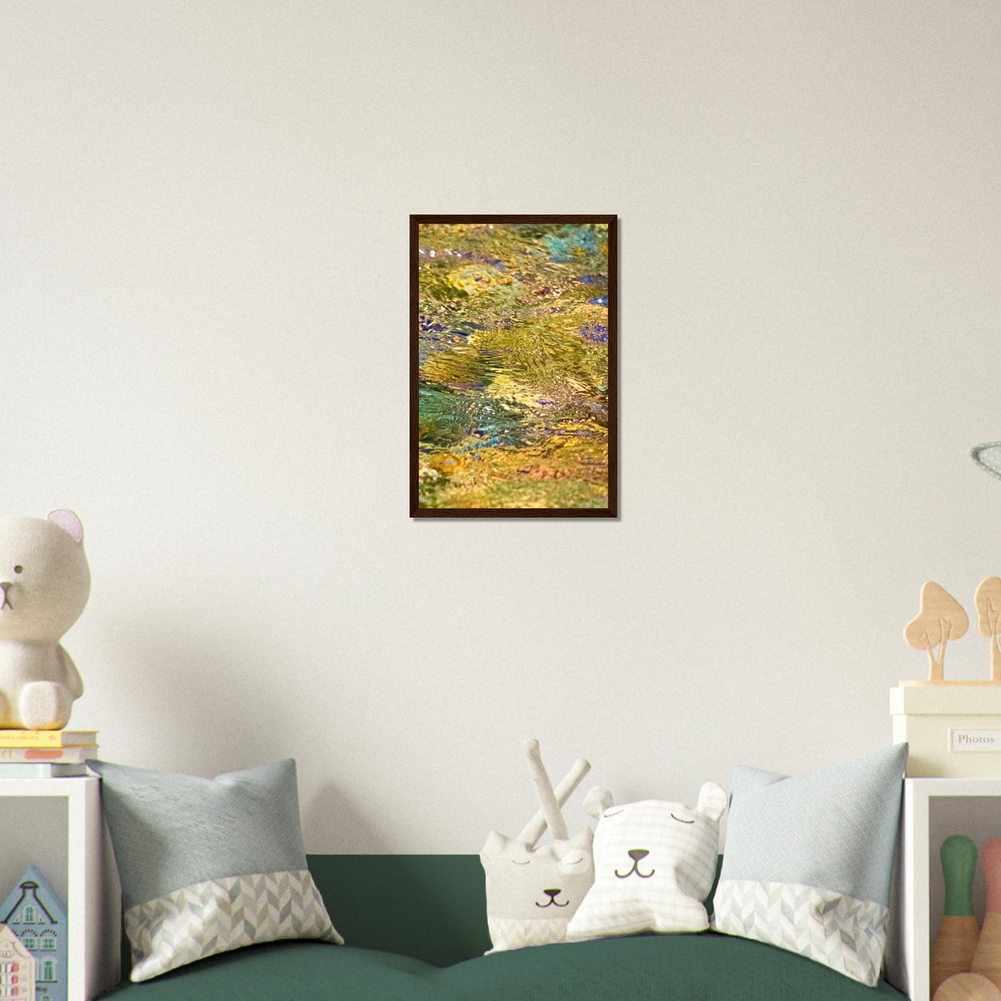 Rocks In Mountain Stream - Wooden Framed Poster