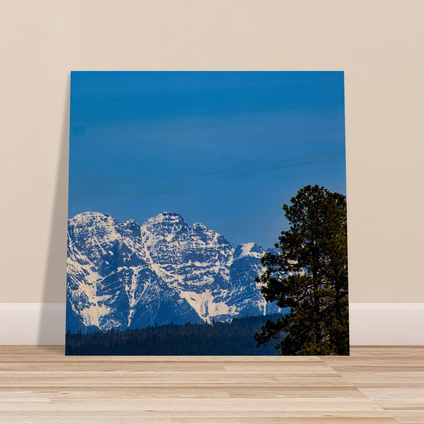 Mountain With Blue Sky - Wood Prints