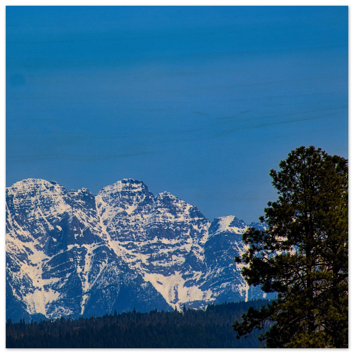 Mountain With Blue Sky - Wood Prints