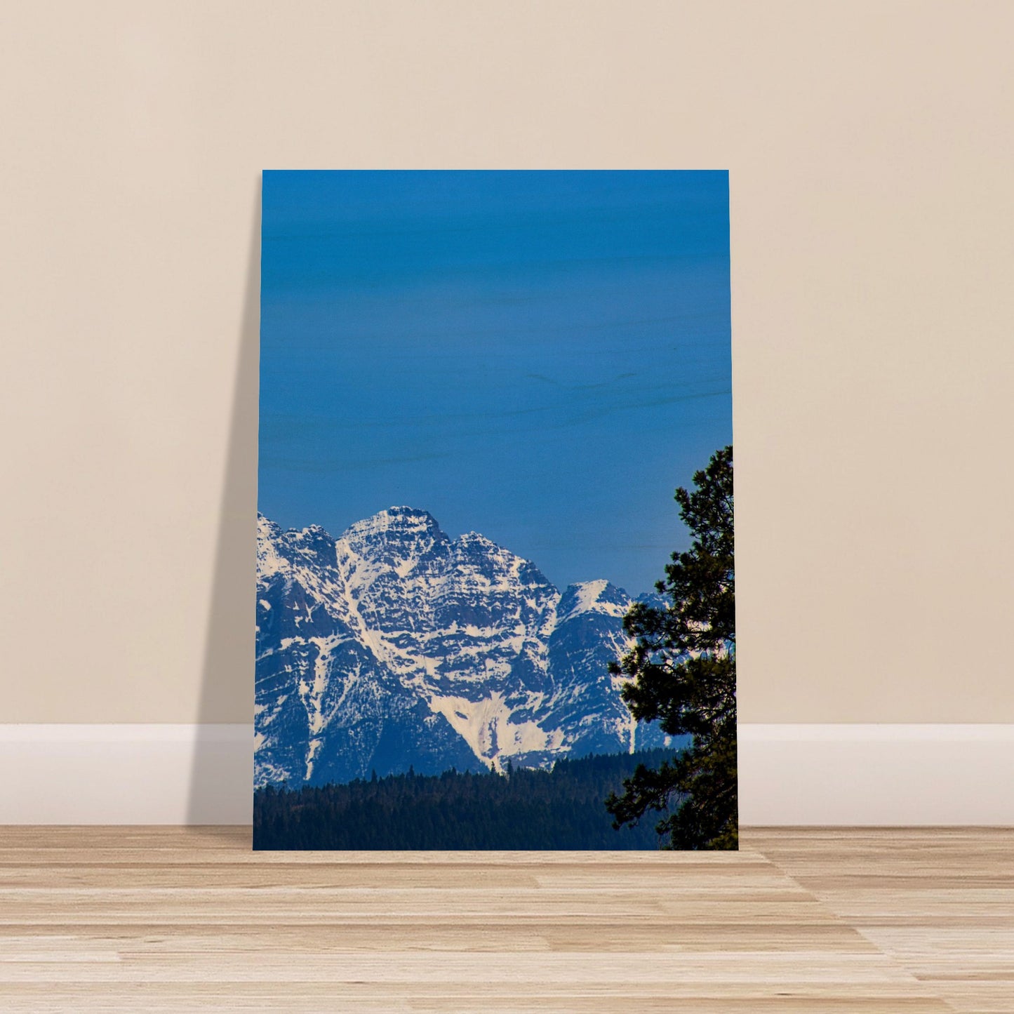 Mountain With Blue Sky - Wood Prints