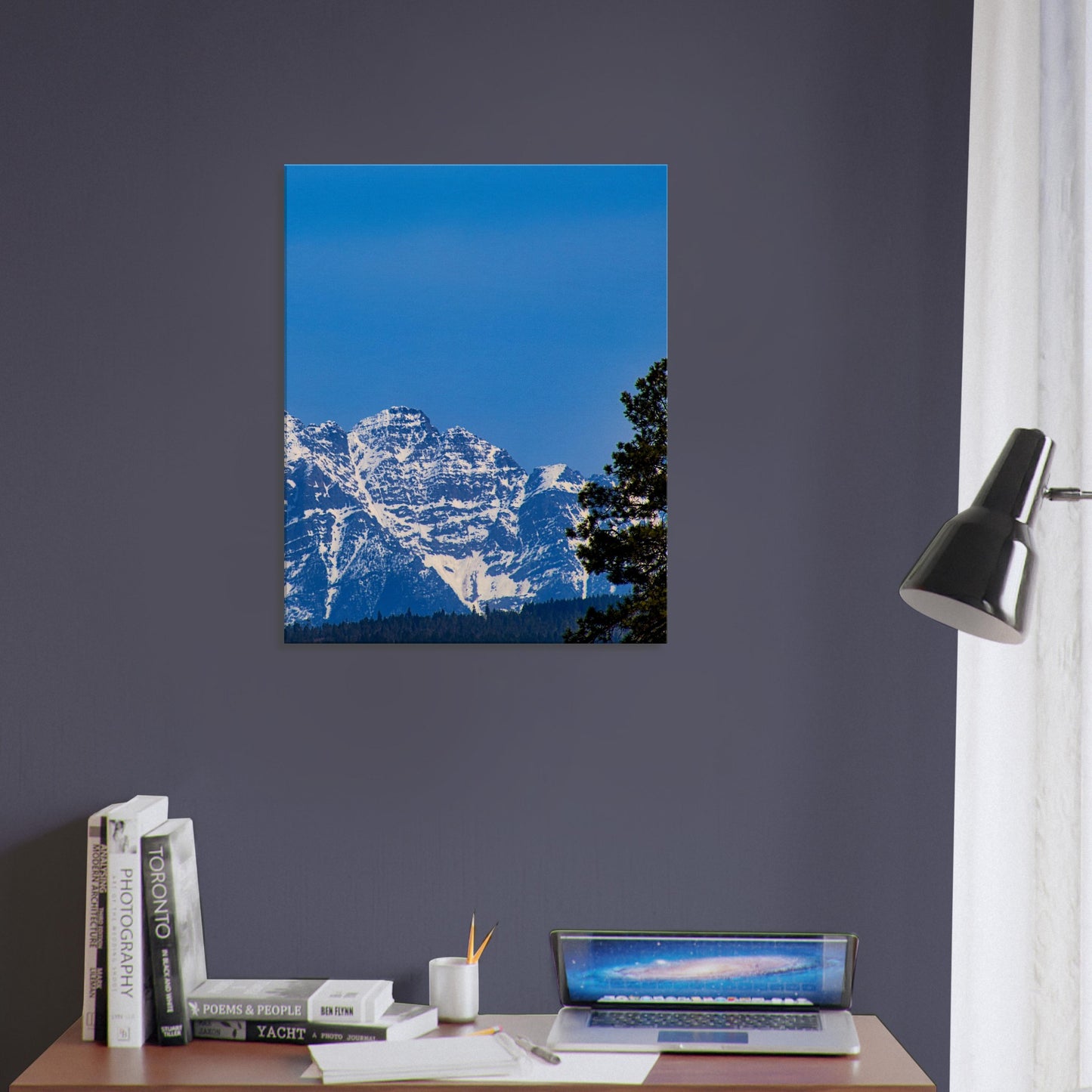 Mountain With Blue Sky - Canvas