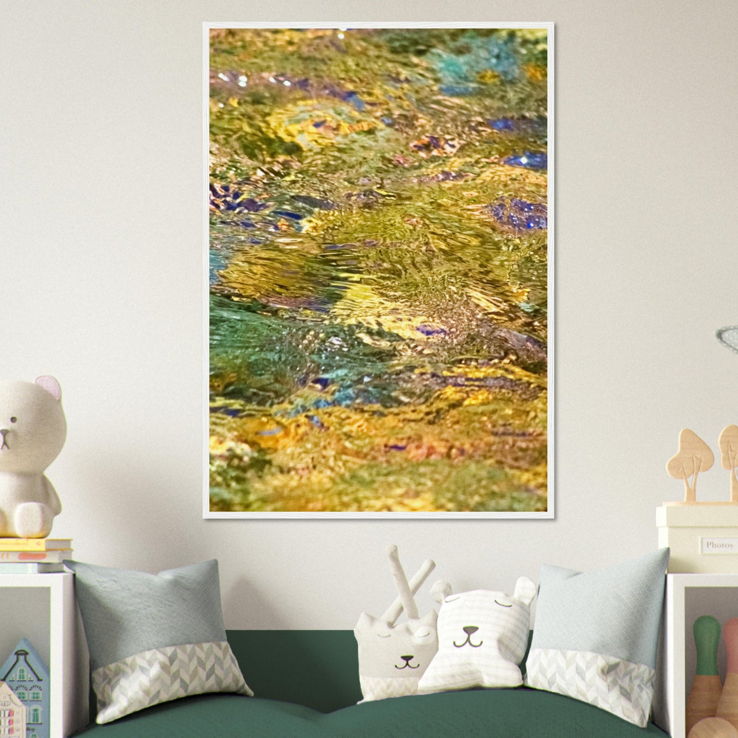 Rocks In Mountain Stream - Wooden Framed Poster