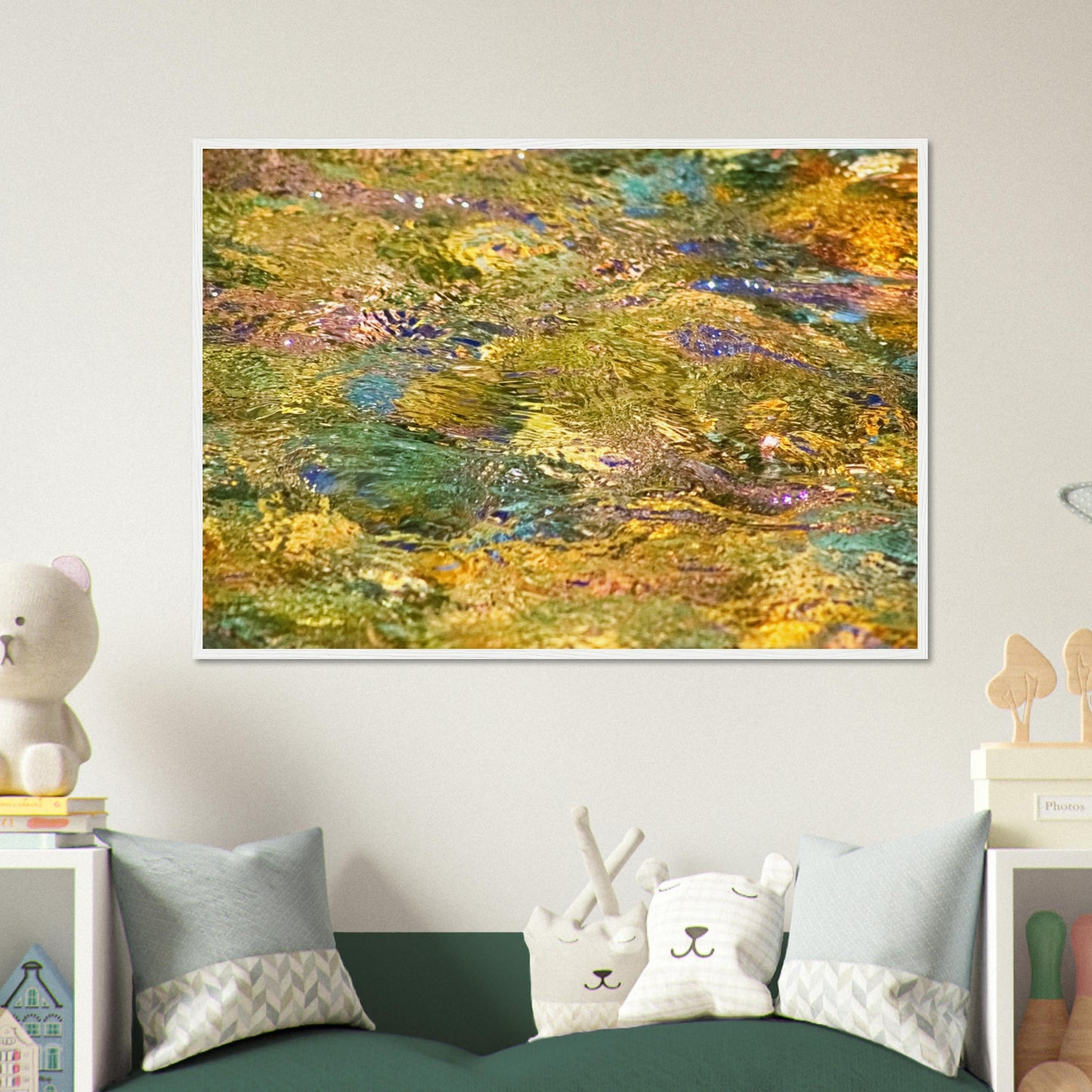 Rocks In Mountain Stream - Wooden Framed Poster