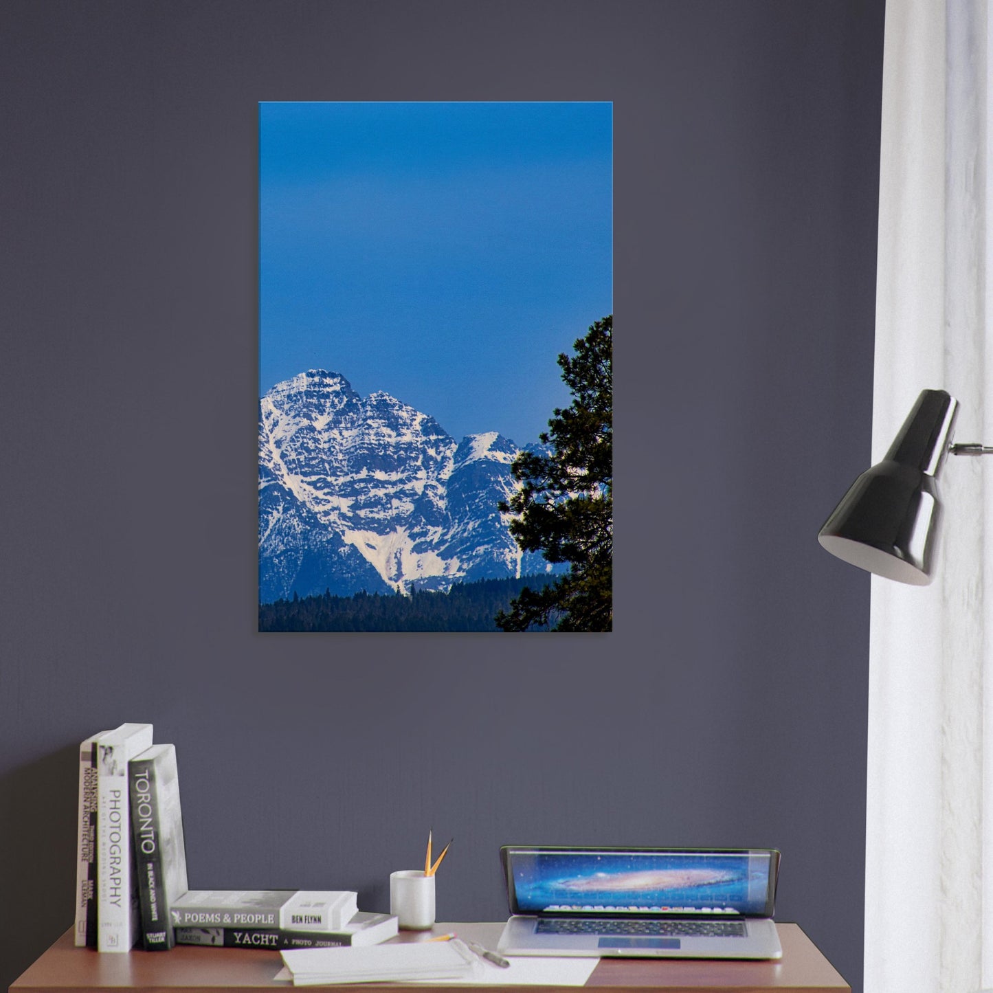 Mountain With Blue Sky - Canvas