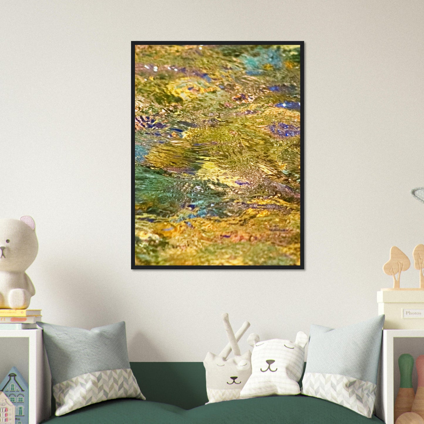 Rocks In Mountain Stream - Wooden Framed Poster