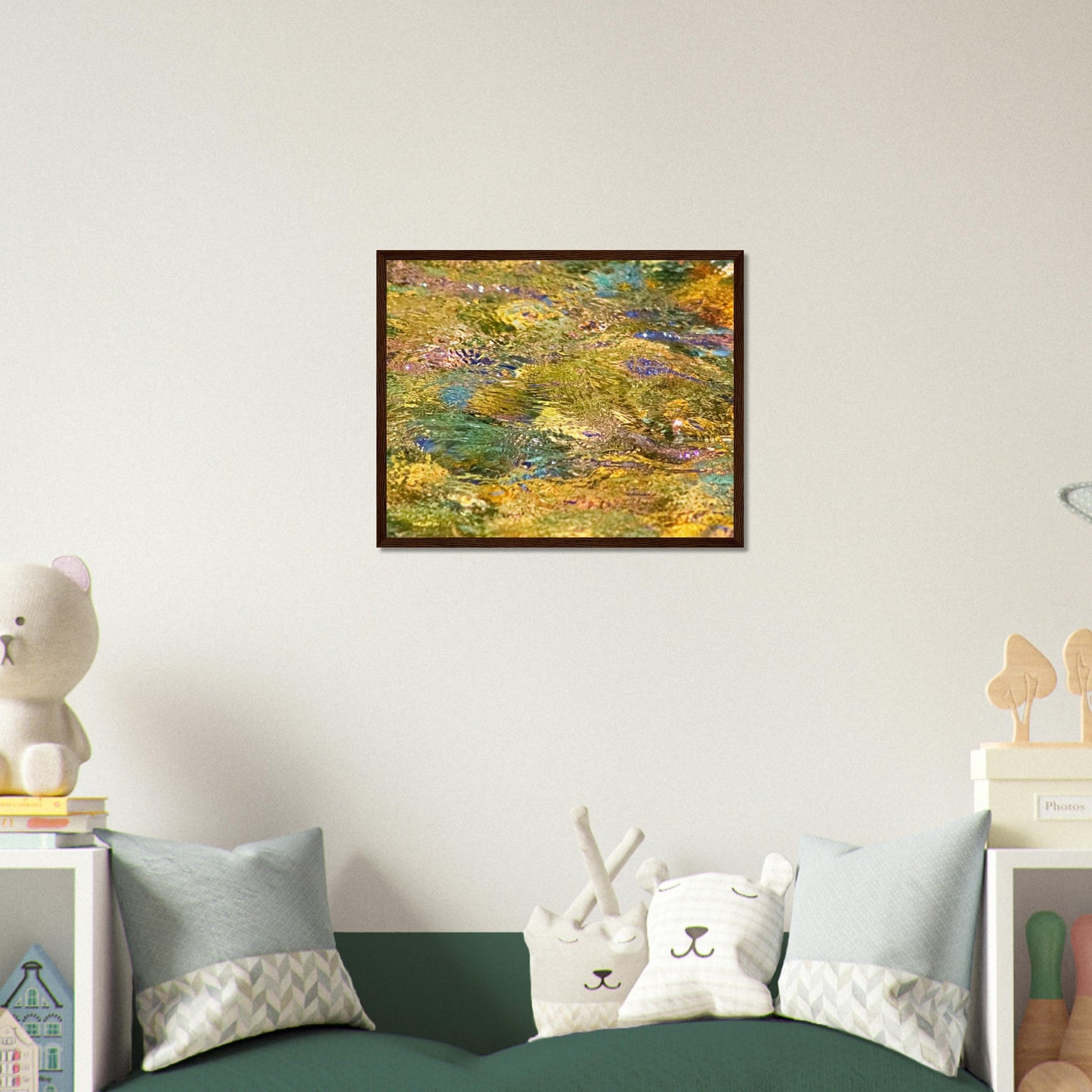 Rocks In Mountain Stream - Wooden Framed Poster