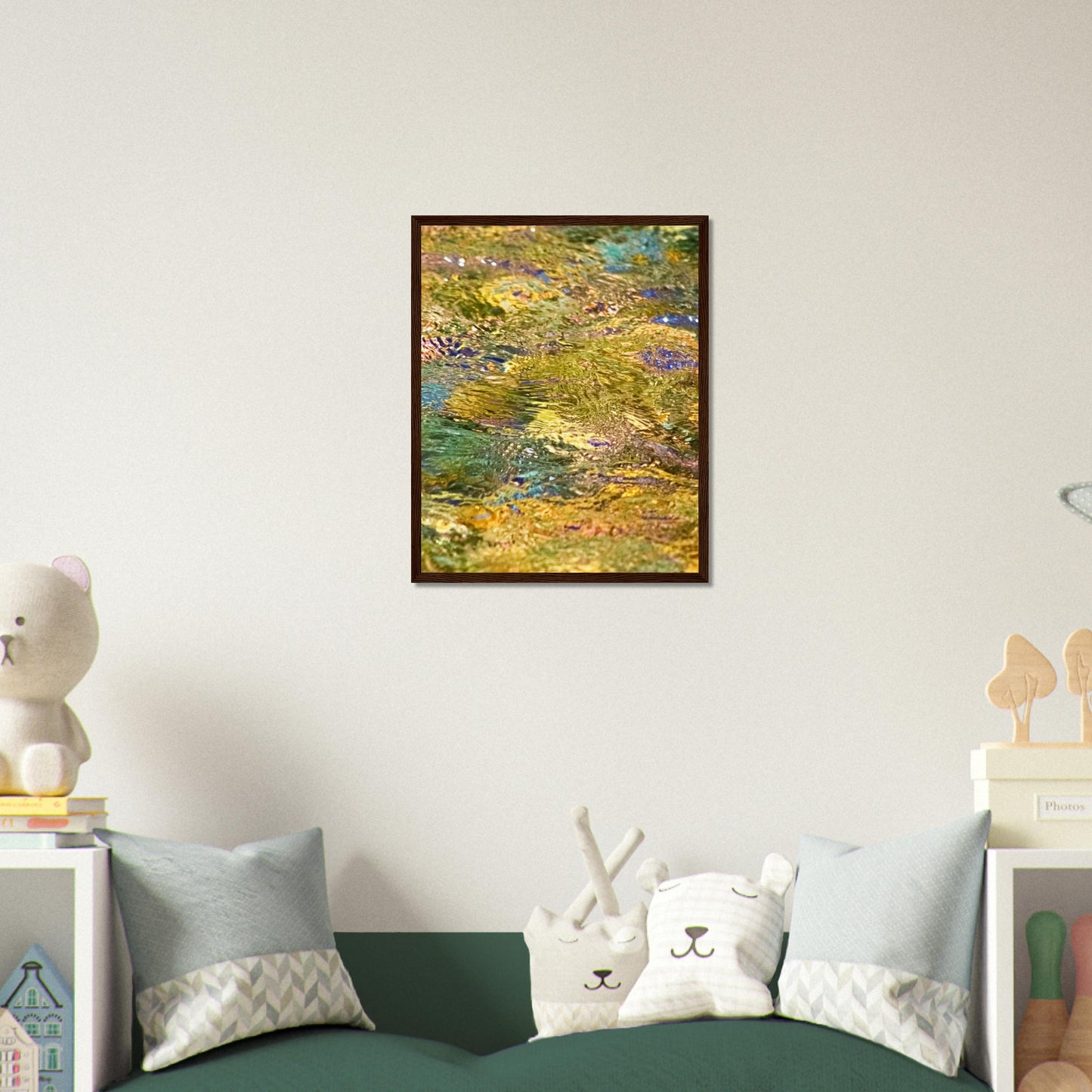 Rocks In Mountain Stream - Wooden Framed Poster